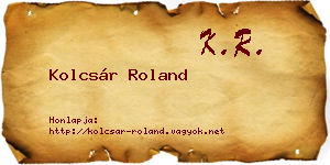 Kolcsár Roland névjegykártya