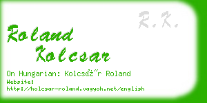 roland kolcsar business card